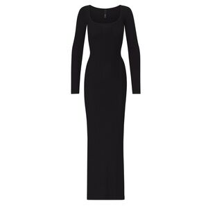 SKIMS Soft Lounge Long Sleeve Dress Onyx New w/ Tags